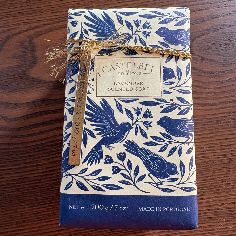 Castelbel Lavender Scented Soap Set of 2 200g 7oz New Blue Bird Floral Portugal